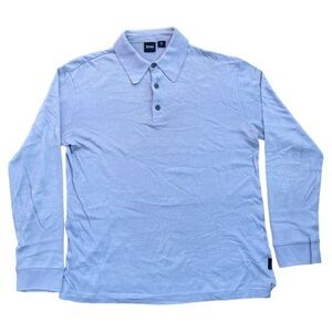 Grey Hugo Boss Long Sleeve Polo Shirt (M)